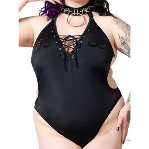 NWT Killstar Doro Monokini One-Piece Black Swimsuit Plus Size 4X